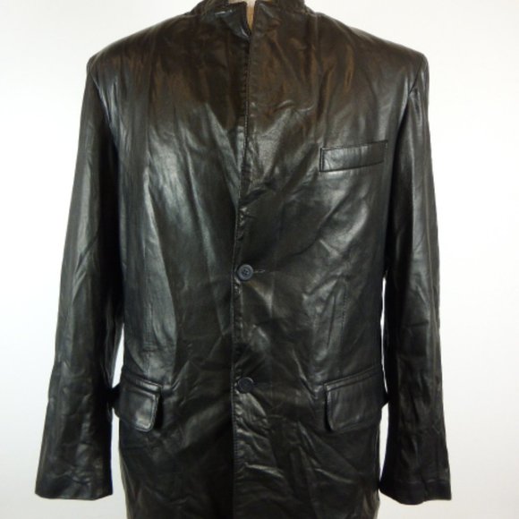 Remy Leather Jackets & Coats Remy Black Fine Leather Jacket Blazer